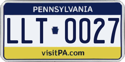 PA license plate LLT0027