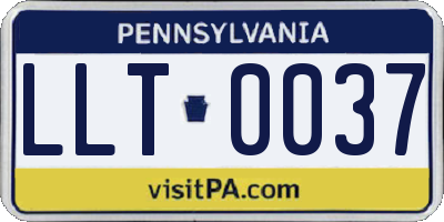 PA license plate LLT0037