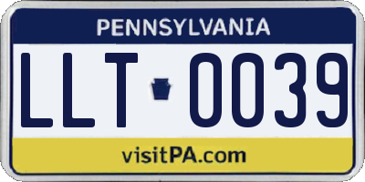 PA license plate LLT0039