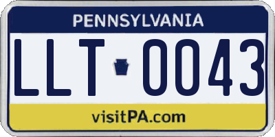 PA license plate LLT0043