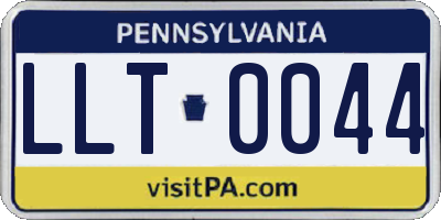 PA license plate LLT0044