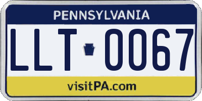 PA license plate LLT0067