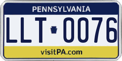 PA license plate LLT0076