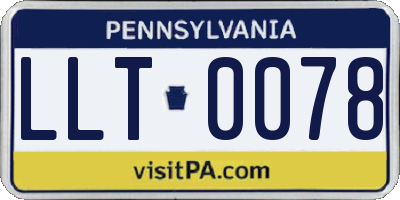 PA license plate LLT0078