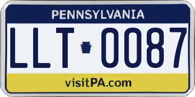 PA license plate LLT0087