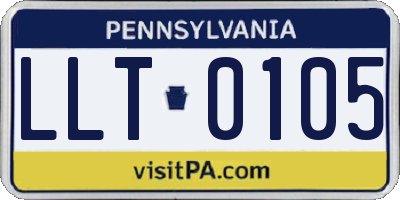 PA license plate LLT0105