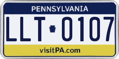 PA license plate LLT0107