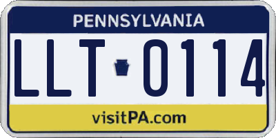 PA license plate LLT0114