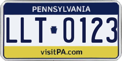 PA license plate LLT0123