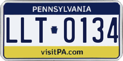 PA license plate LLT0134
