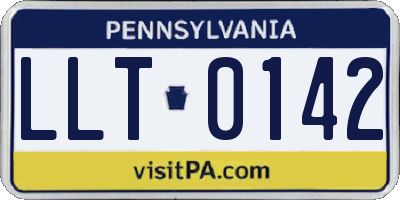 PA license plate LLT0142