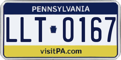 PA license plate LLT0167