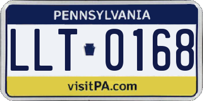 PA license plate LLT0168