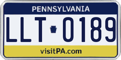 PA license plate LLT0189