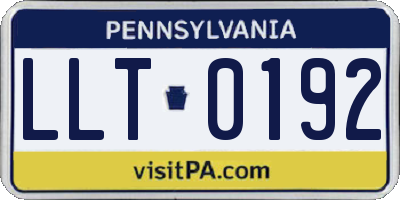 PA license plate LLT0192