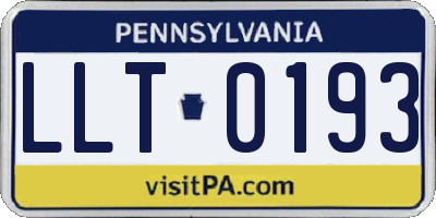 PA license plate LLT0193