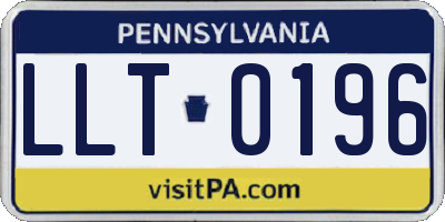 PA license plate LLT0196