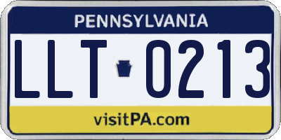 PA license plate LLT0213