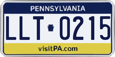 PA license plate LLT0215