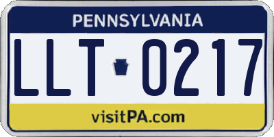 PA license plate LLT0217