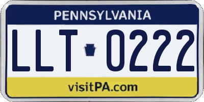 PA license plate LLT0222