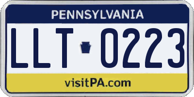 PA license plate LLT0223