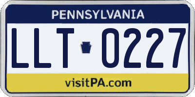 PA license plate LLT0227