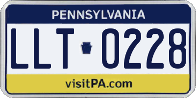 PA license plate LLT0228