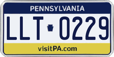 PA license plate LLT0229
