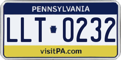 PA license plate LLT0232