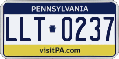 PA license plate LLT0237