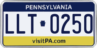 PA license plate LLT0250