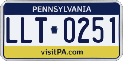 PA license plate LLT0251