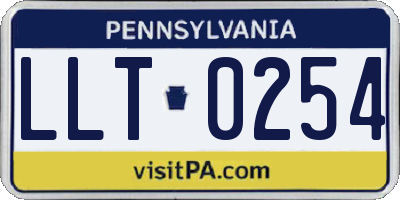 PA license plate LLT0254