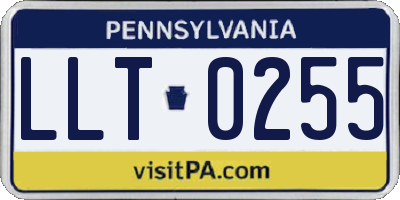 PA license plate LLT0255