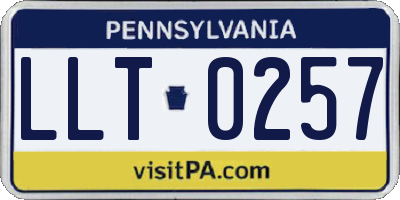 PA license plate LLT0257