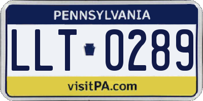 PA license plate LLT0289