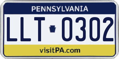 PA license plate LLT0302