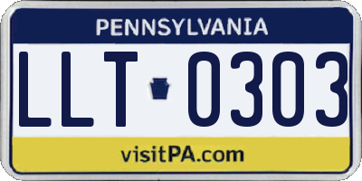 PA license plate LLT0303