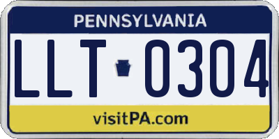 PA license plate LLT0304