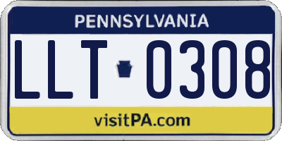 PA license plate LLT0308