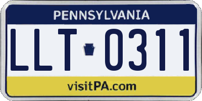 PA license plate LLT0311