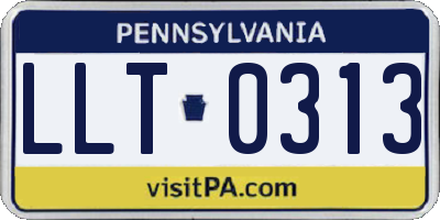 PA license plate LLT0313