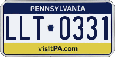 PA license plate LLT0331