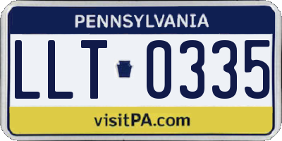 PA license plate LLT0335