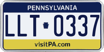 PA license plate LLT0337