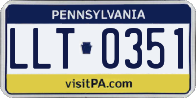 PA license plate LLT0351