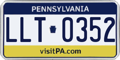 PA license plate LLT0352