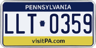 PA license plate LLT0359
