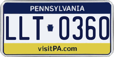 PA license plate LLT0360